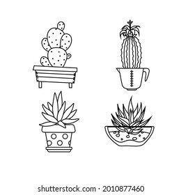collection of ornamental plant drawings with line art concepts