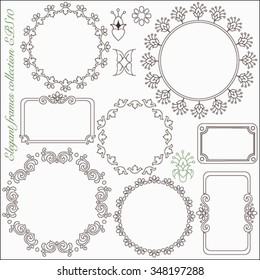 Collection of ornamental vector floral frames 