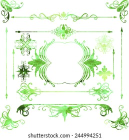Collection of ornate design elements. Vintage vector set