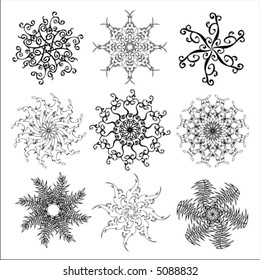 collection of ornate snowflakes