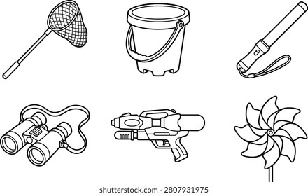 A collection of outdoor play and exploration items for summer fun