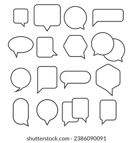 Collection of outline dialog boxes various shapes