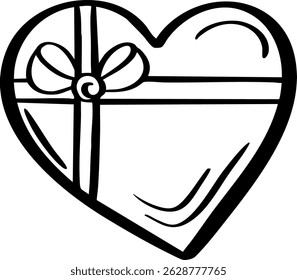 Collection of Outline Illustrations of Gifts. Hand drawn gifts. Top and front views. Hand drawn vector illustration for packaging design, cards, textiles and t-shirts