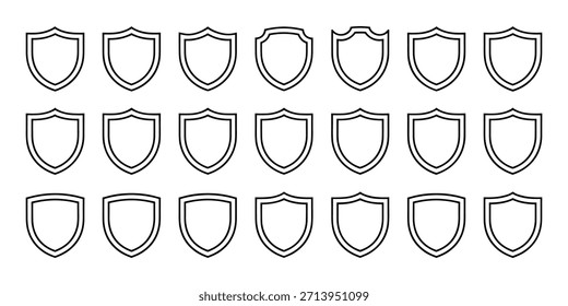 Colección de Formas de escudo de contorno 