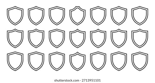 Colección de Formas de escudo de contorno 