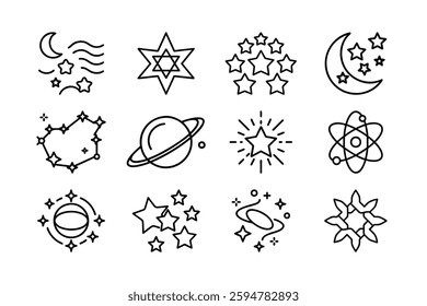 Collection of Outline Space and Astronomy Icons