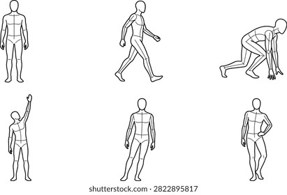 Collection outlined human figure