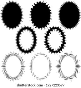 A collection of oval radial balloon designs