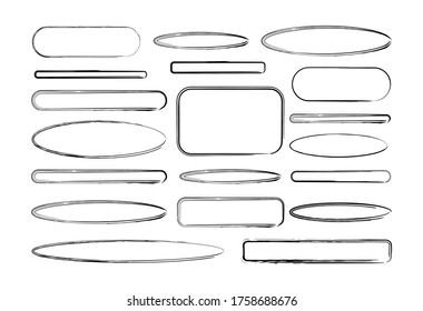 A collection of oval and rectangular frames for websites and graphic programs. Photo frames for your design.