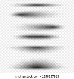 
Collection of oval shadings with gradient shading, vector illustration with drop shadow effect, various round halftone gradient dots