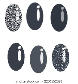 a collection of ovals with the letter I on the inside and with different effects. logo vector illustration