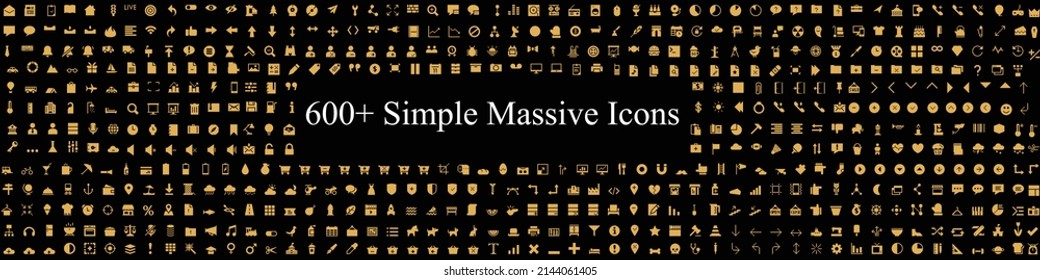 Colección de más de 600 iconos simples