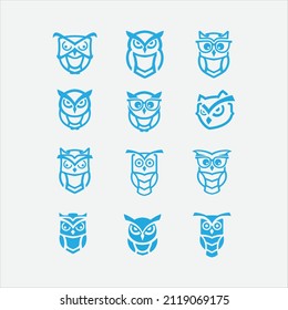 Collection Owl Line Logo Vector