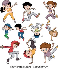 collection pack cartoon children hiphop breakdance