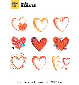 Collection pack of vector hearts illustration