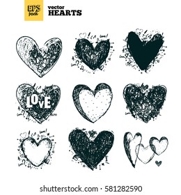Collection pack of vector hearts illustration