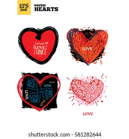 Collection pack of vector hearts illustration