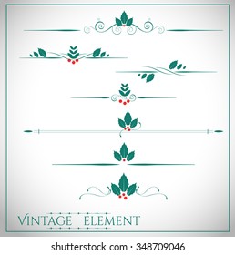 collection of page dividers and ornate christmas headpieces vintage style vector illustration
