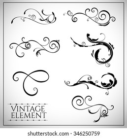 collection of page dividers and ornate headpieces vintage style vector illustration