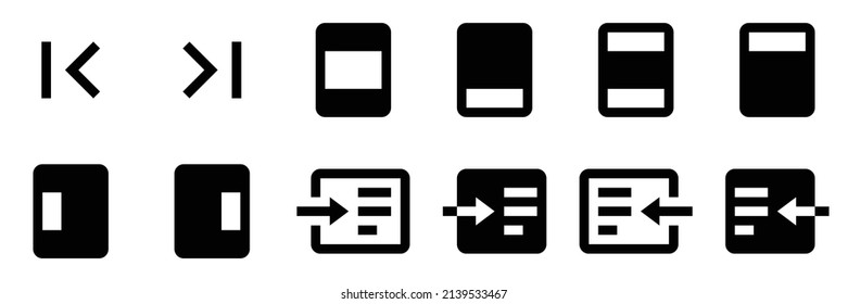 Colección de iconos de página. Conjunto de iconos plano negro aislado en fondo blanco