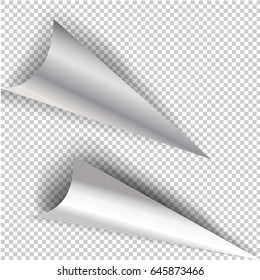 Collection of pages curl corner vector isolated