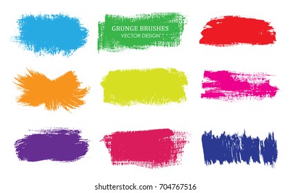 Collection of paint brush strokes.Grunge brushes set.