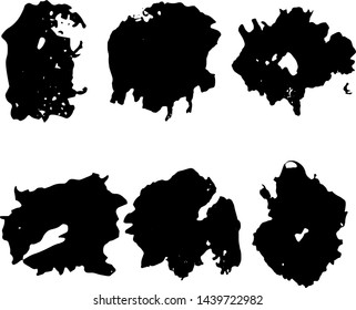 Collection of paint splash and blots. Vector set of brush strokes. Isolated on white background. Grunge strokes	