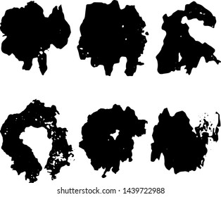 Collection of paint splash and blots. Vector set of brush strokes. Isolated on white background. Grunge strokes	