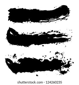 Collection of paint splash. Vector set of brush strokes.
