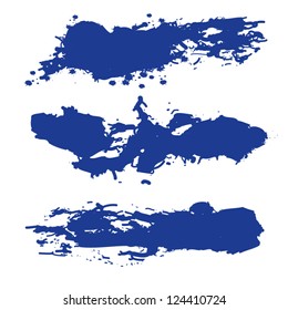 Collection of paint splash. Vector set of brush strokes.