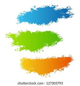 Collection of paint splash. Vector set of brush strokes. Isolated on white background