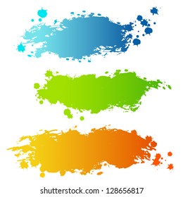 Collection of paint splash. Vector set of brush strokes. Isolated on white background