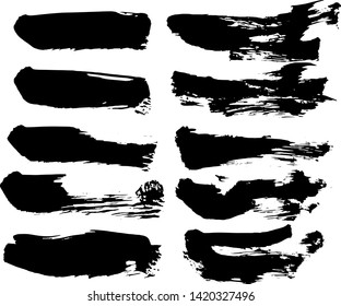 Collection of paint splash. Vector set of brush strokes. Isolated on white background. Grunge strokes