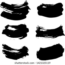Collection of paint splash. Vector set of brush strokes. Isolated on white background. Grunge strokes