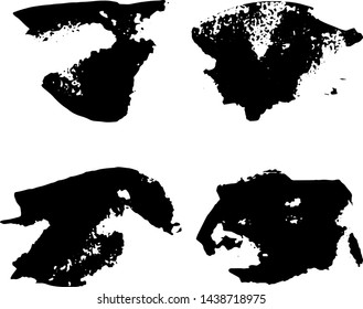 Collection of paint splash. Vector set of brush strokes. Isolated on white background. Grunge strokes	
