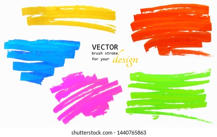 Collection of paint splash. Vector set of brush strokes. Isolated