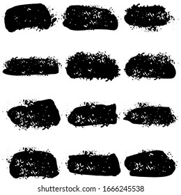 Collection of paint splash. Vector set of brush strokes. Isolated on white background. Grunge strokes	
