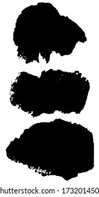 Collection of paint splash. Vector set of brush strokes. Isolated on white background. Grunge strokes	
