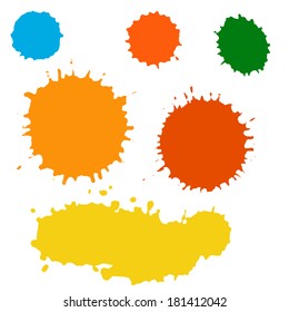 Collection of paint splash. Vector set of brush strokes. Isolated