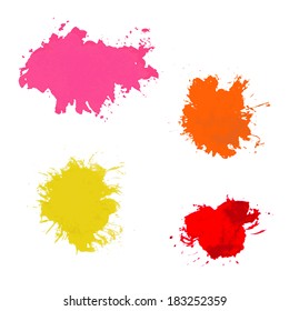 Collection of paint splash. Vector set of brush strokes. Isolated