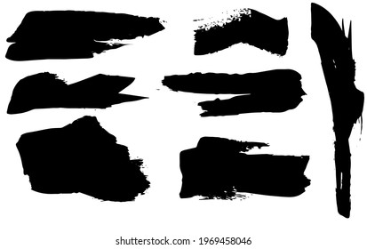 Collection of paint splash. Vector set of brush strokes. Isolated on white background. Grunge strokes	
