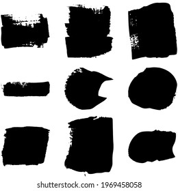 Collection of paint splash. Vector set of brush strokes. Isolated on white background. Grunge strokes	
