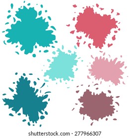 Collection of paint splash. Vector set of brush strokes. Isolated on white background