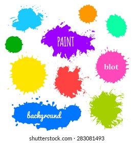 Collection Of Paint Splash. Vector Set Of Brush Strokes. Isolated