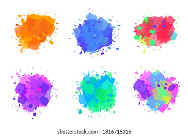 Collection of paint splash. Watercolor splash background. Vector illustration