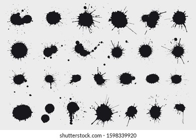 Collection of paint splashes for design use.