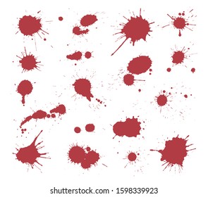 Collection of paint splashes for design use.