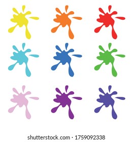Collection of paint splashes. A set of vector blots.