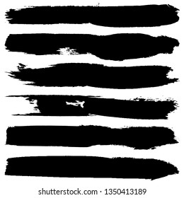 Collection of paint strokes vector. Abstract black spots on white background