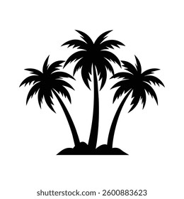 Collection  palm tree silhouette vector illustration